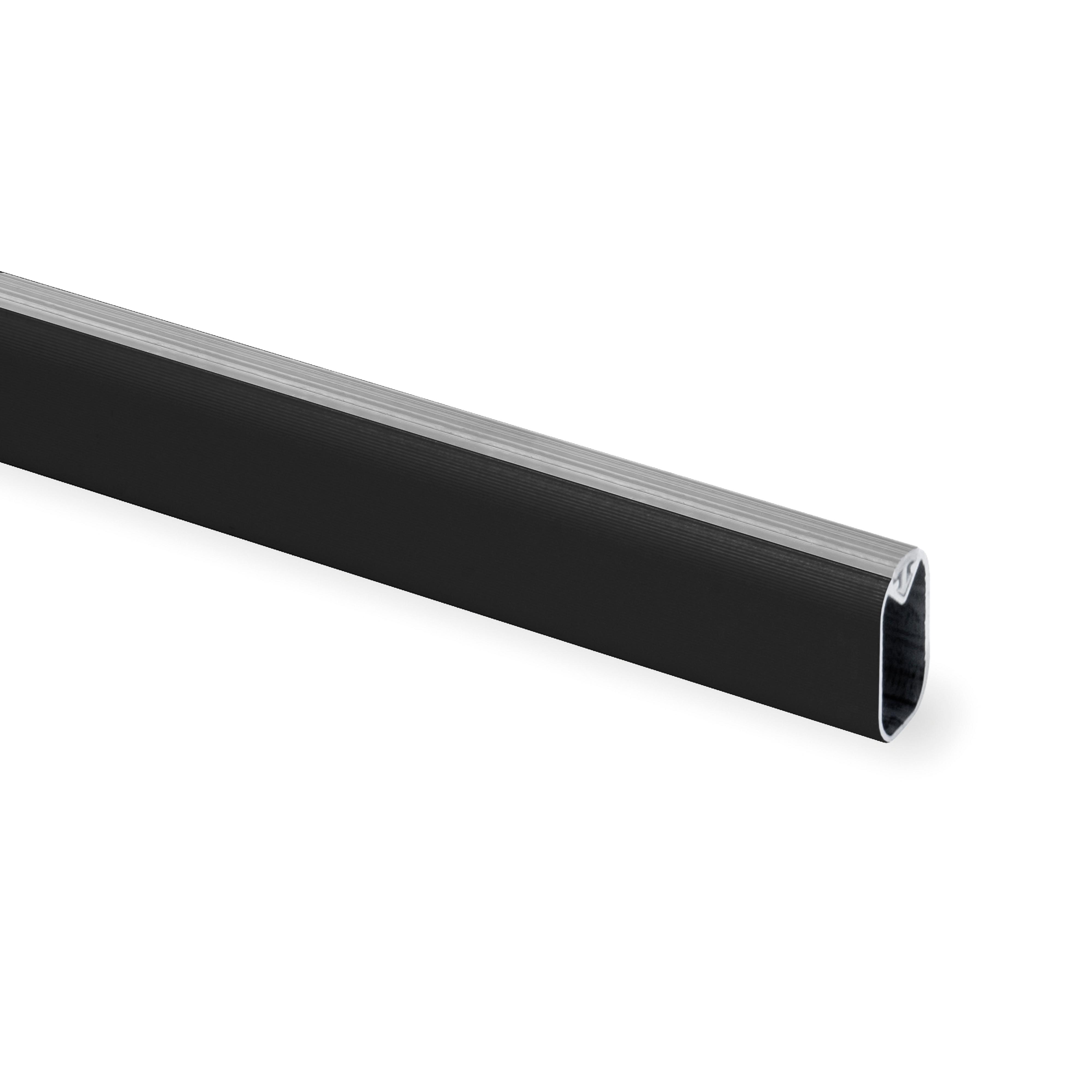 Kit de barra para armario aluminio y plástico negro Silk Emuca 7070114