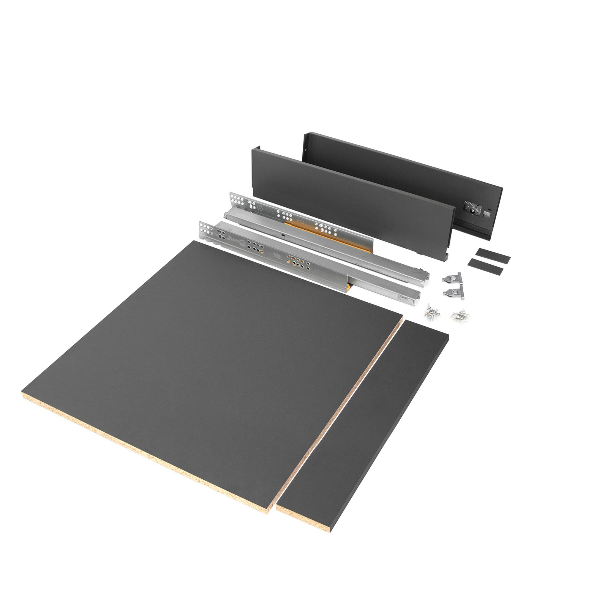 Kit de accesorios divisores para interior de cajones Vertex-Concept, ancho  600mm, Aluminio y Plástico, Gris antracita