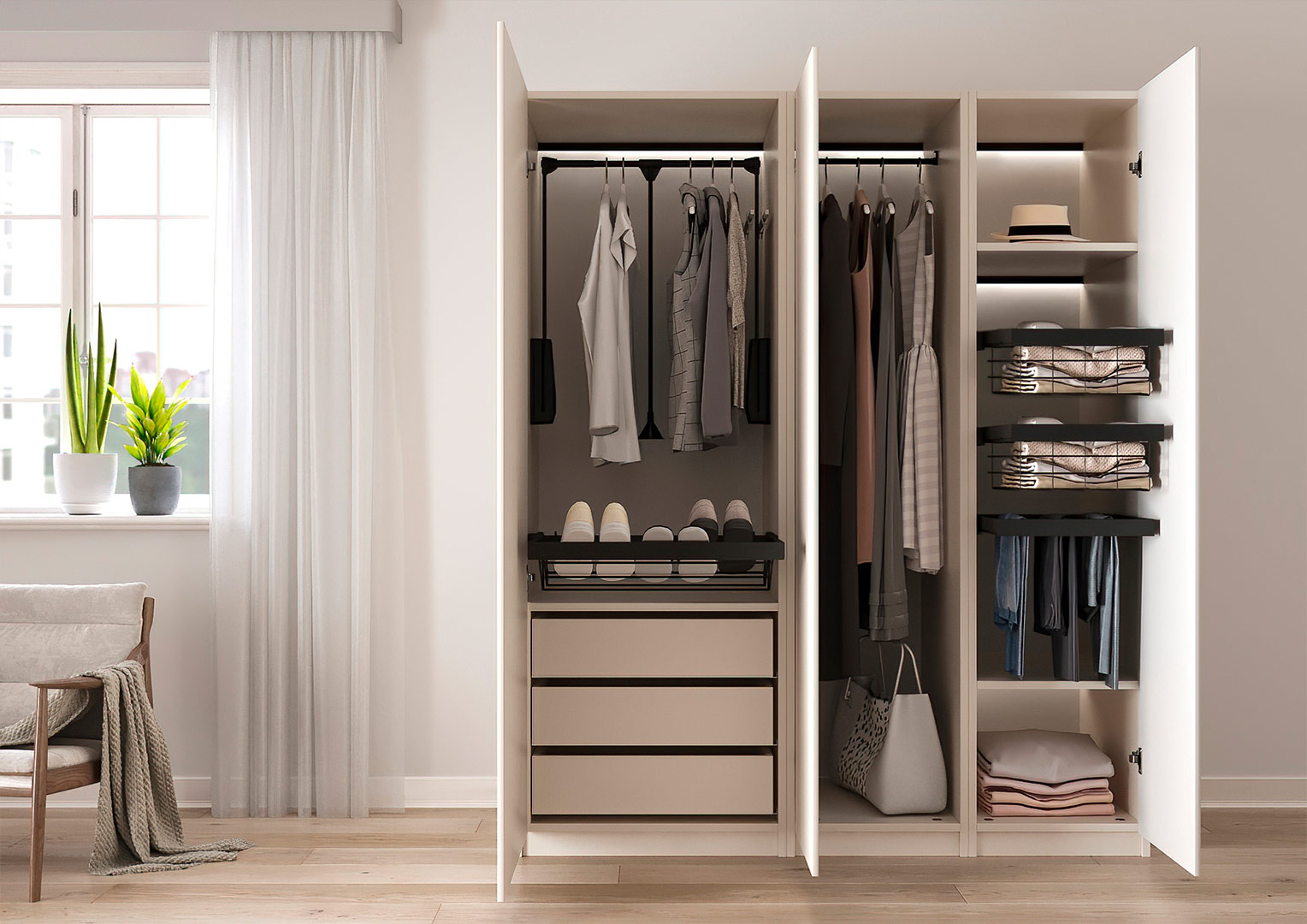 Este organizador de perchas es el truco para que puedas colgar más ropa en  tu armario