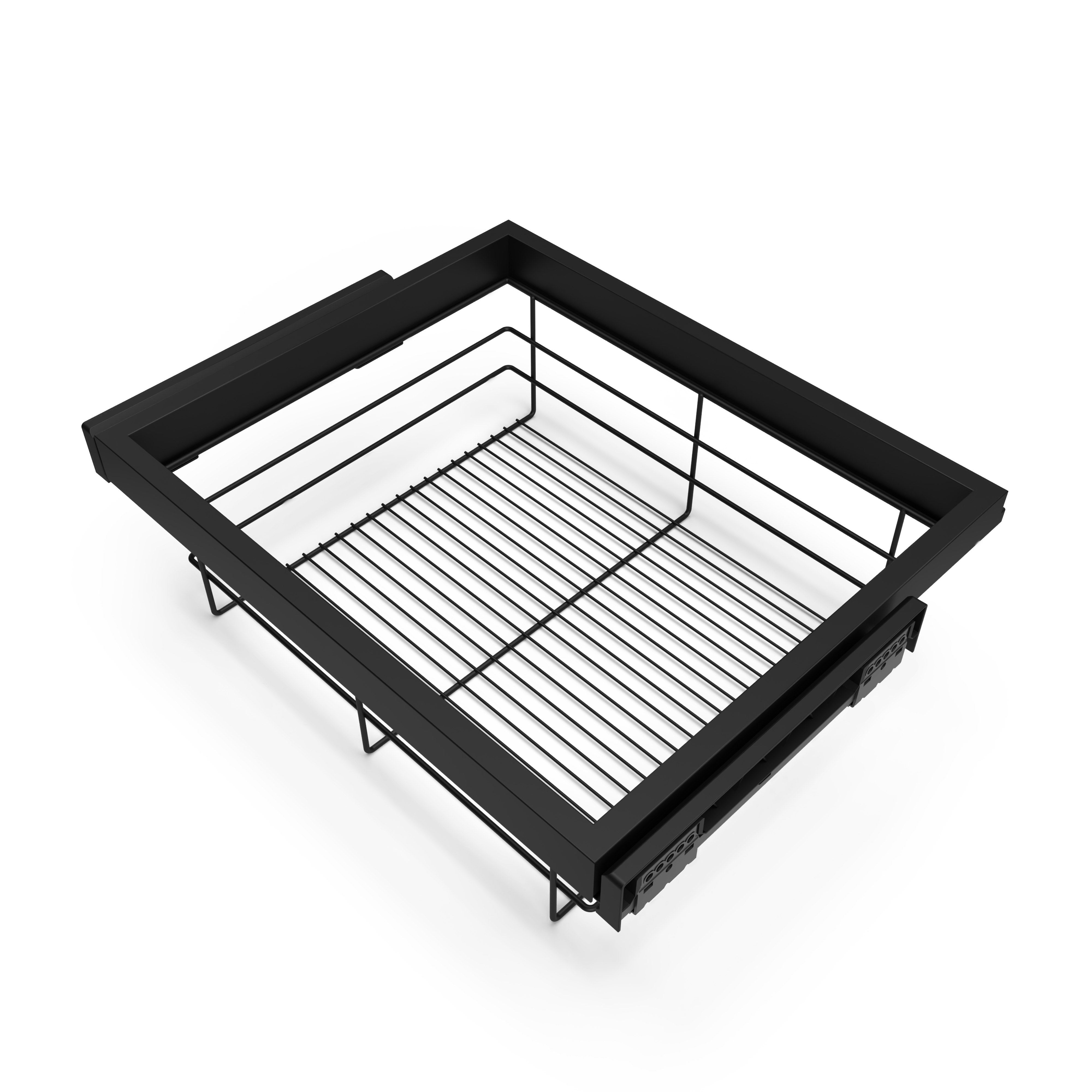 Cajón o cesta de alambre para armarios y vestidores Hack, 482 (M60), Acero,  Pintado negro texturizado