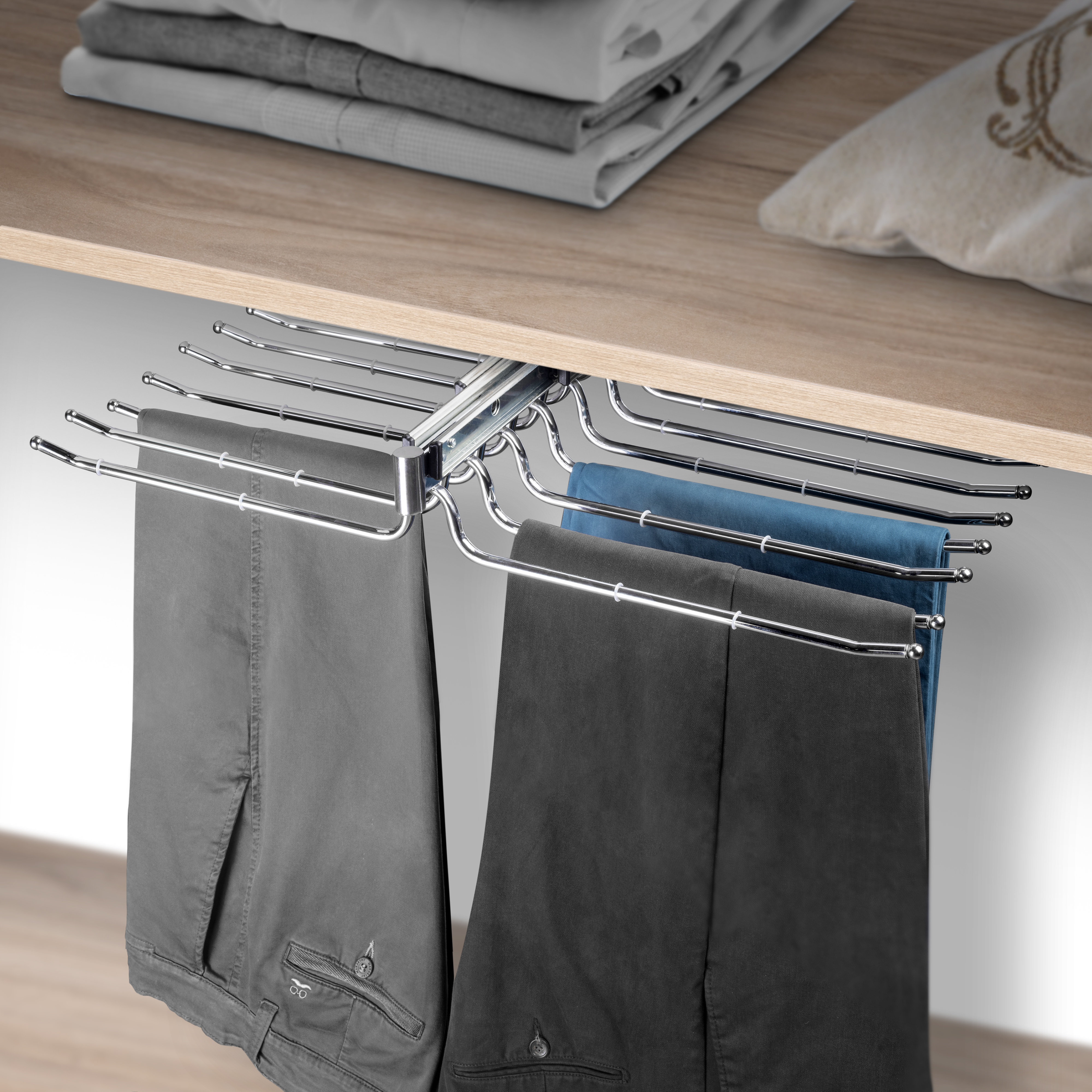 Pantalonero extraible para armario de 9 perchas