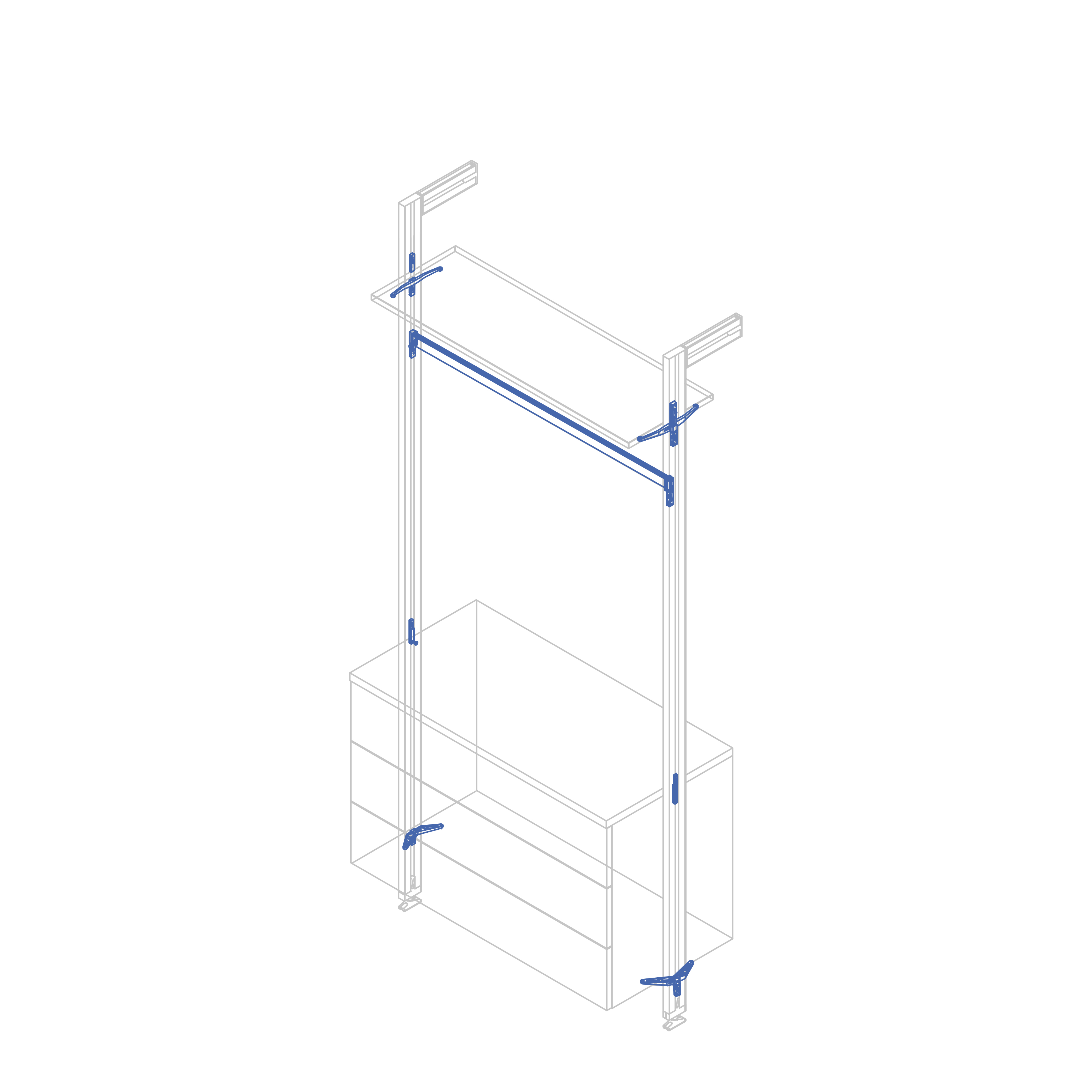 Comprar Kit Zero de soportes para estantes de madera y barra de colgar,  Pintado color piedra, Aluminio y Zamak y Plástico, 1 ki