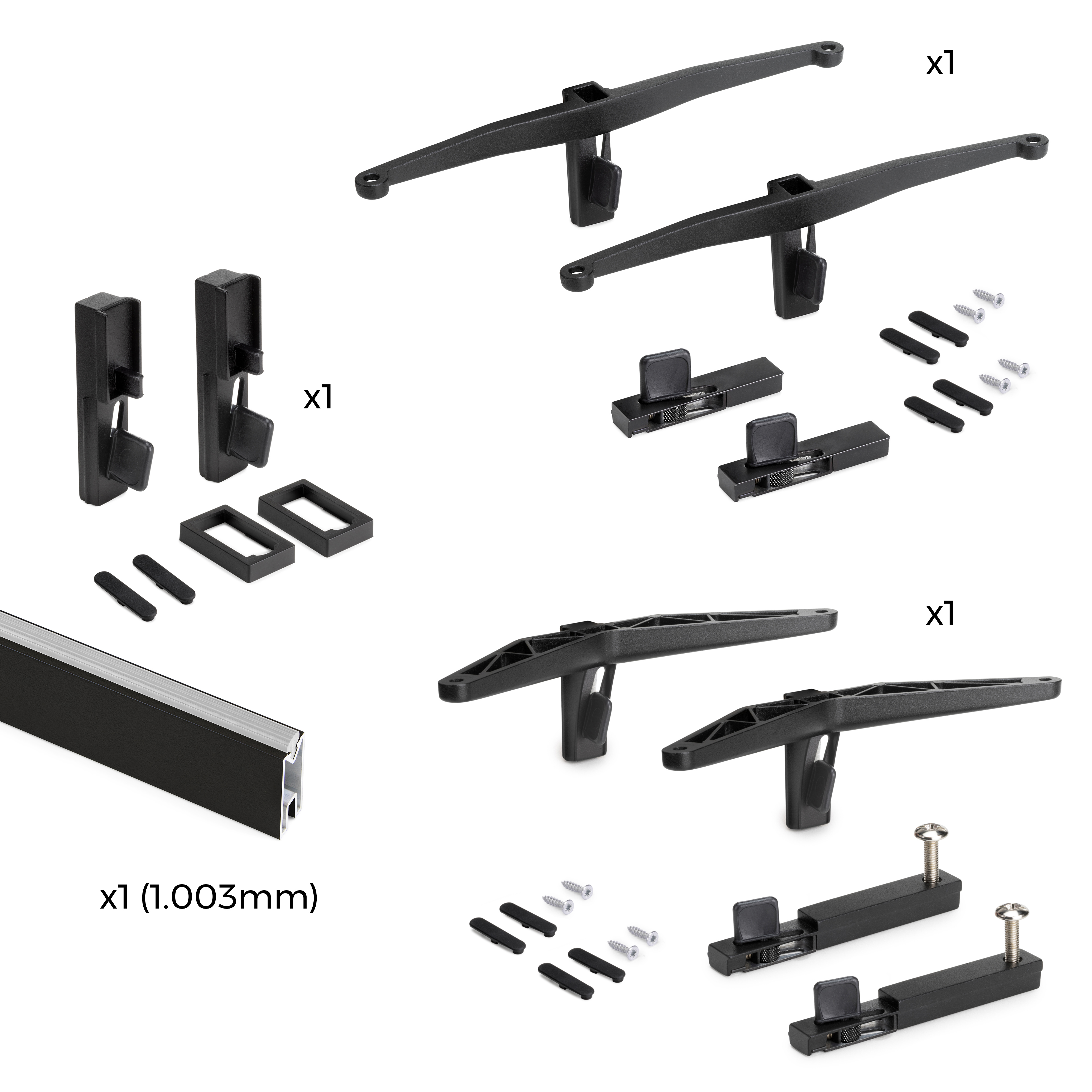 Comprar Kit Zero de soportes para estantes de madera y barra de colgar,  Pintado color piedra, Aluminio y Zamak y Plástico, 1 ki